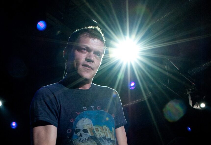 Singer Brad Arnold of the U.S. rock band 3 Doors Down takes to the stage at the opening concert of their German tour in the Columbiahalle in Berlin, on Feb. 21, 2012.