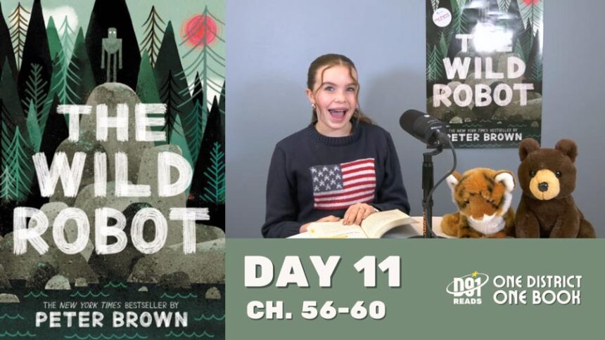 Emmy Eaton from “Seven Questions With Emmy” reads selections from “The Wild Robot.” “The Wild Robot” is the first book in a trilogy by Peter Brown. The book was adapted into a feature film by Netflix in 2024.