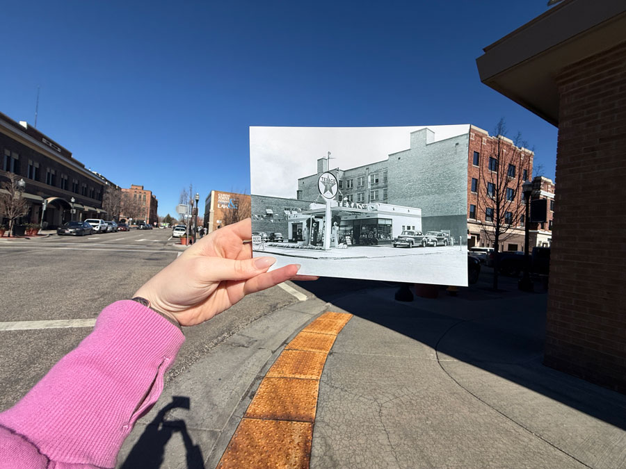 A Texaco gas station used to sit at the corner of Park Street and B Street. Now, it is home to Civitan Plaza. | Kaitlyn Hart, EastIdahoNews.com