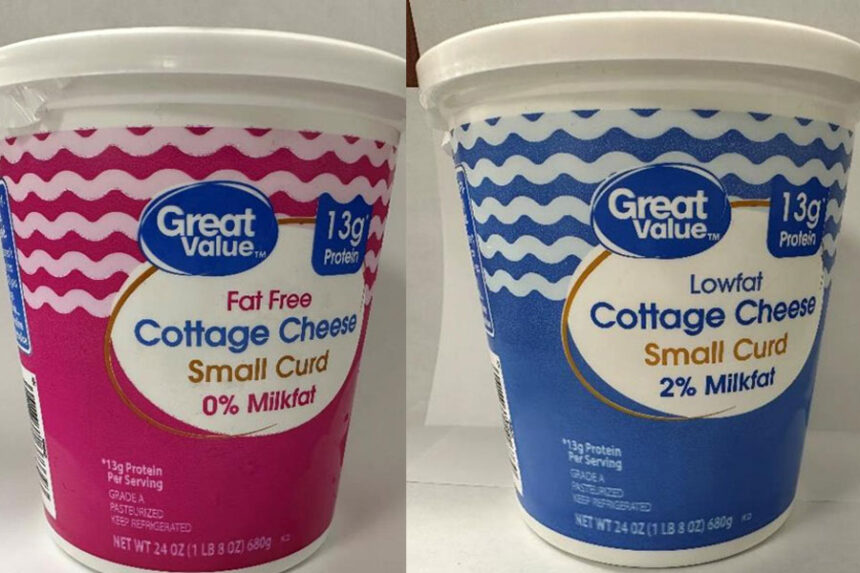 These cottage cheese products distributed by Saputo Cheese USA Inc. and branded as Great Value are under a voluntary recall, issued Tuesday, Feb. 24, 2026. (Photo: US Food and Drug Administration)