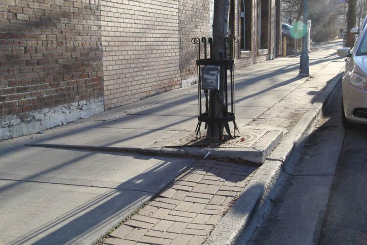 downtown sidewalks lifted