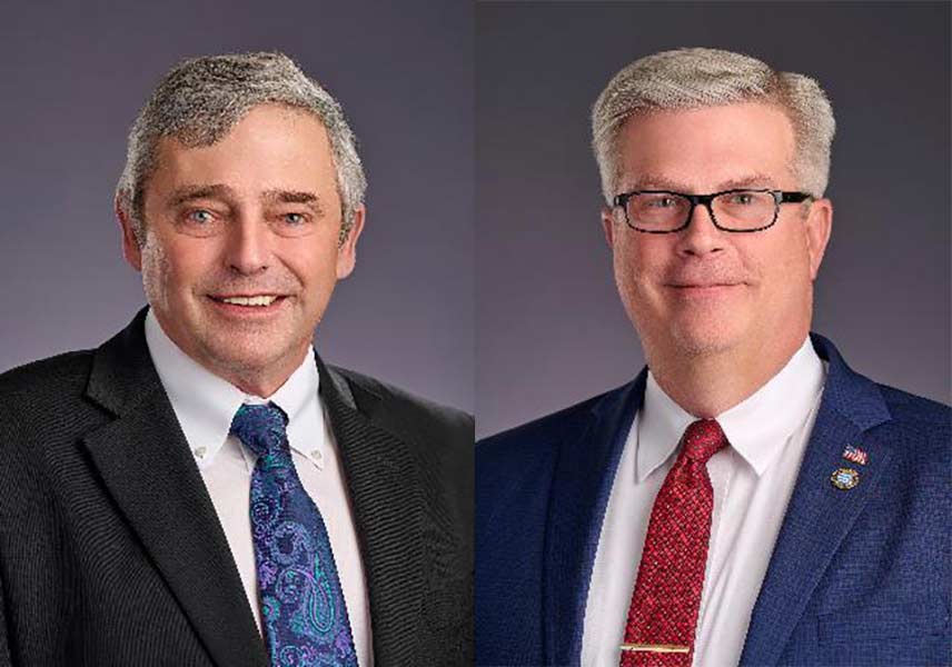 Sen. Jim Guthrie, R-McCammon, left, and Sen. Todd Lakey, R-Nampa, are tied for having the current longest tenure. | Courtesy Idaho Legislature