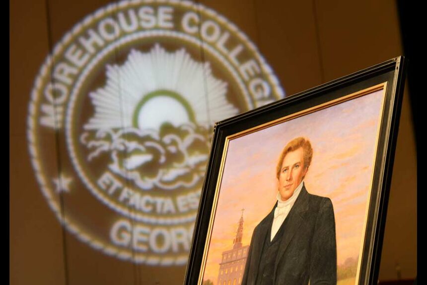 A portrait of Joseph Smith Jr., the first prophet and president of The Church of Jesus Christ of Latter-day Saints, is unveiled during a Vespers at the Morehouse College Martin Luther King Jr. International Chapel in Atlanta, Georgia, on February 1, 2026. 2026 by Intellectual Reserve, Inc. All rights reserved.