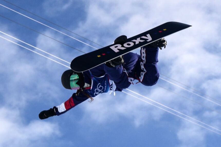 United States' Chloe Kim competes during the women's snowboarding halfpipe qualifications at the 2026 Winter Olympics, in Livigno, Italy, Wednesday, Feb. 11, 2026. (AP Photo/Abbie Parr)