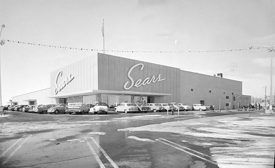 A photo believed to have been taken on the opening day of Sears in Idaho Falls in 1960. This stood where Fred Meyer's is currently. | Courtesy of Jeffery Bryant, FSC
