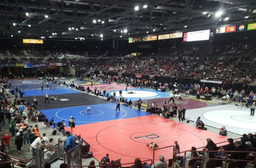 The state wrestling championships began Friday in Nampa. | Allan Steele, EastIdahoSports.com.