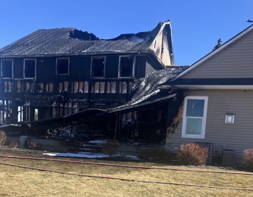 Idaho Falls fire officials are investigating after a house in the foothills south of the city was destroyed by fire Friday morning, Feb. 27, 2026. | Idaho Falls Fire Department