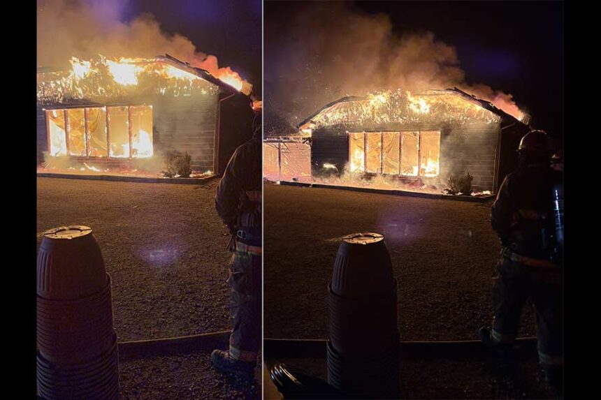 Fire at Baker Country Market Sunday morning about nine miles of Salmon. | Courtesy Mike Warner