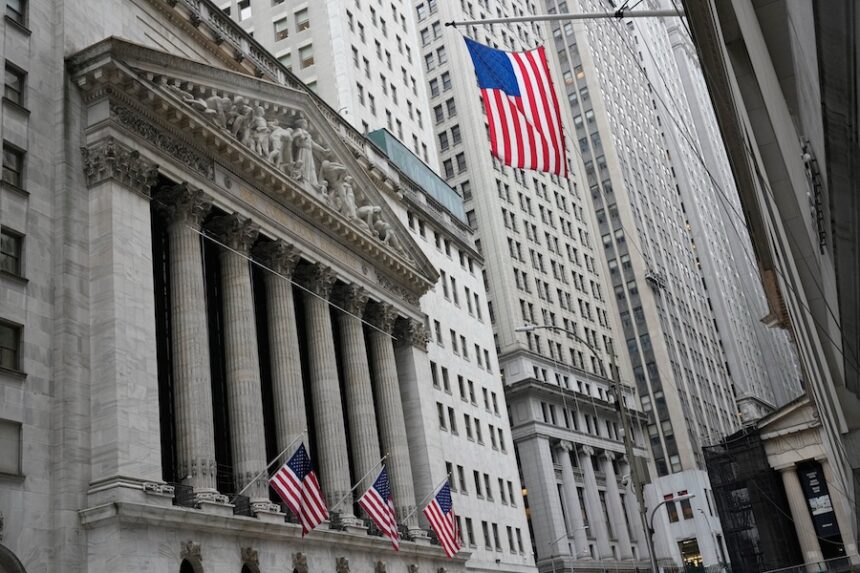The New York Stock Exchange is seen in New York, Friday, March 6, 2026.