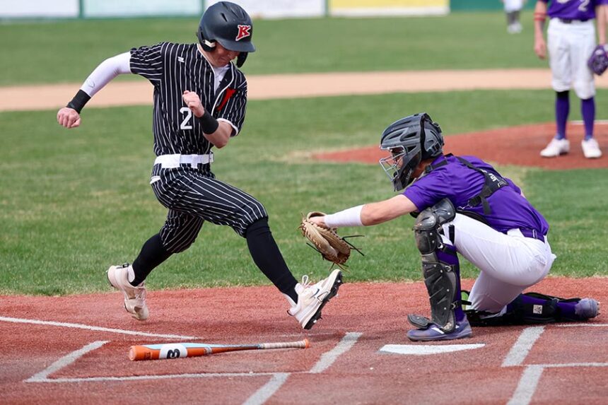 Hillcrest baseball Cole Croft scores against Century
