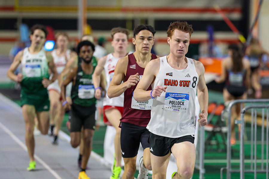 ISU's Gavin Pollock runs at the Big Sky Conference indoor championship