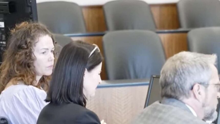 Meggan Sundwall sits with her attorneys on the first day of her jury trial on Wednesday, March 12, 2026. Sundwall is charged with aggravated murder, accused of killing her friend with an insulin overdose.