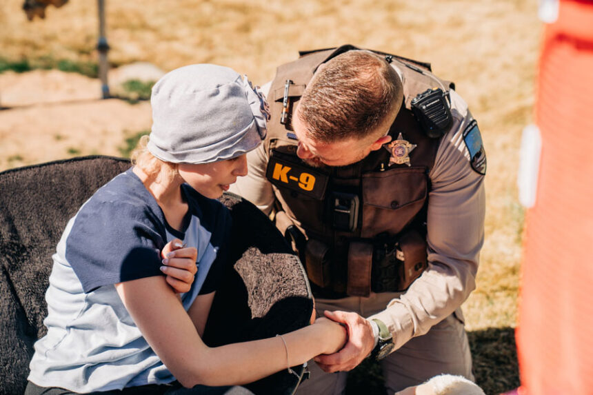 Brooklyn Shorter -- a 12-year-old girl from Cedar City, Utah, who is fighting cancer -- was hoping to raise money at a lemonade stand to buy a puppy, and she was hoping a police officer would visit her stand. When word got out, the entire community of law enforcement officers showed up with so much more than money. | Courtesy Amanda King via KSL