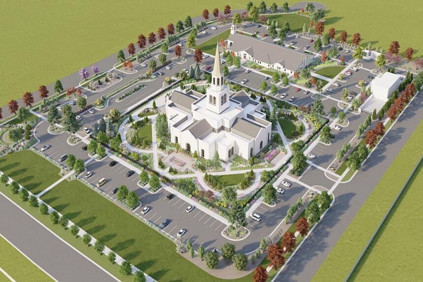 3D rendering of proposed Jesus Christ Church of Latter-day Saints Coeur d'Alene temple