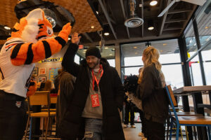 James Hunter of American Falls was the first customer to order at the new Raising Cane's location in Chubbuck. | Daniel V. Ramirez, EastIdahoNews.com