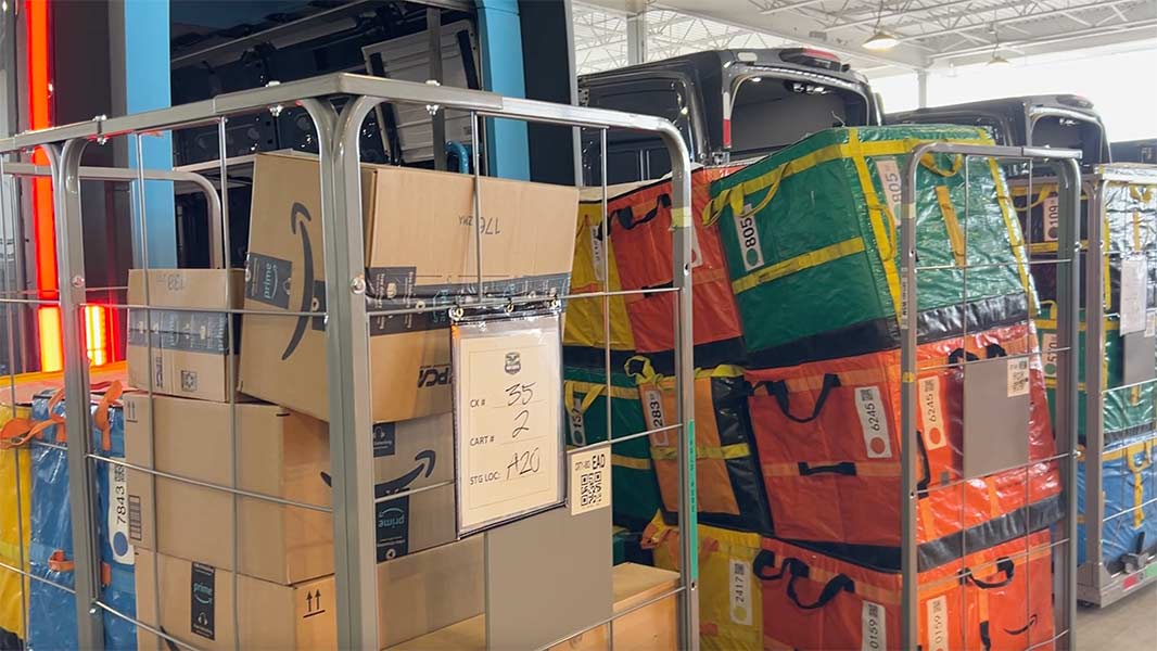 Packages waiting to be put on vans and shipped to customers' homes. | Rett Nelson, EastIdahoNews.com