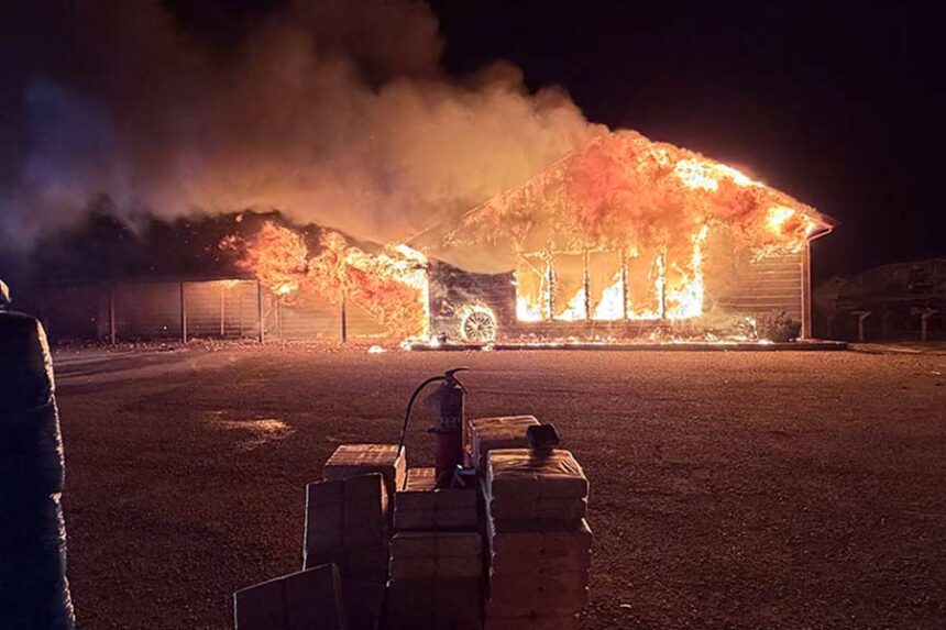 Baker Country Market about nine miles southeast of Salmon along Idaho Highway 28 caught fire on Feb. 21. Firefighters deemed the store a total loss early the next morning. | Courtesy photo