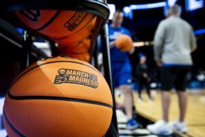 BYU coaches prepare to start practice as the Cougars get ready to play Texas in the NCAA tournament. | Isaac Hale, Deseret News.