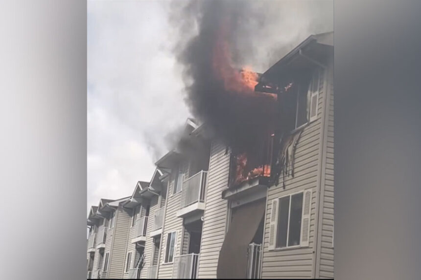 An apartment fire on Parkview Lane in Caldwell on Saturday morning, March 14, 2026, damaged three apartment units and displaced three families.