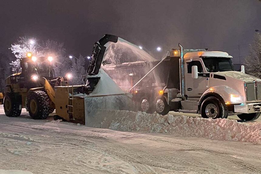 Snow plow at work in Rexburg last year. | Courtesy Jerry Merrill
