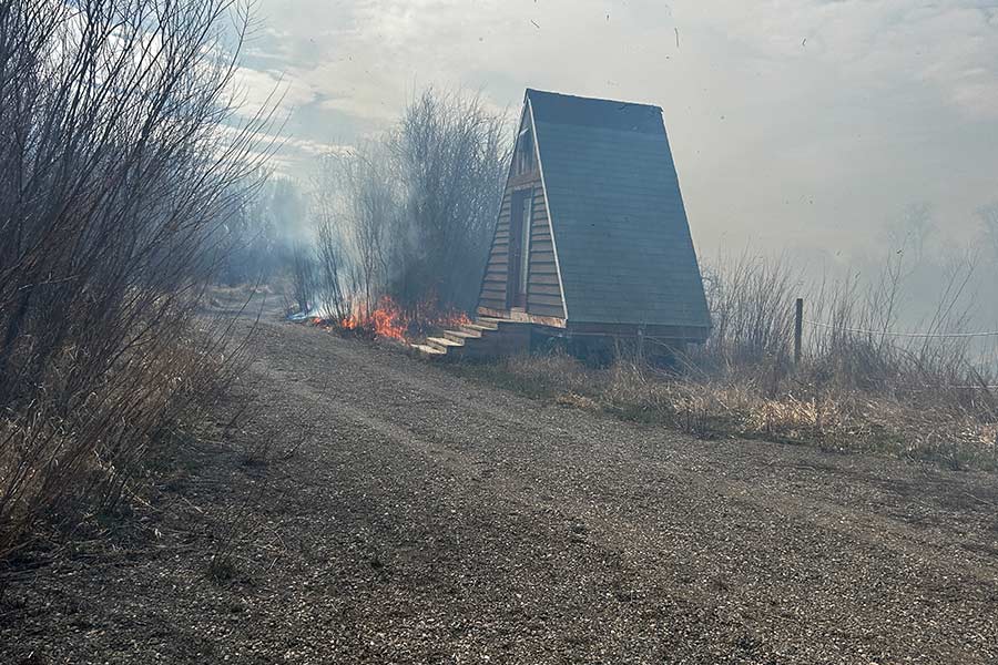 River bottom fire in Madison County on March 25. | Courtesy Troyce Miskin