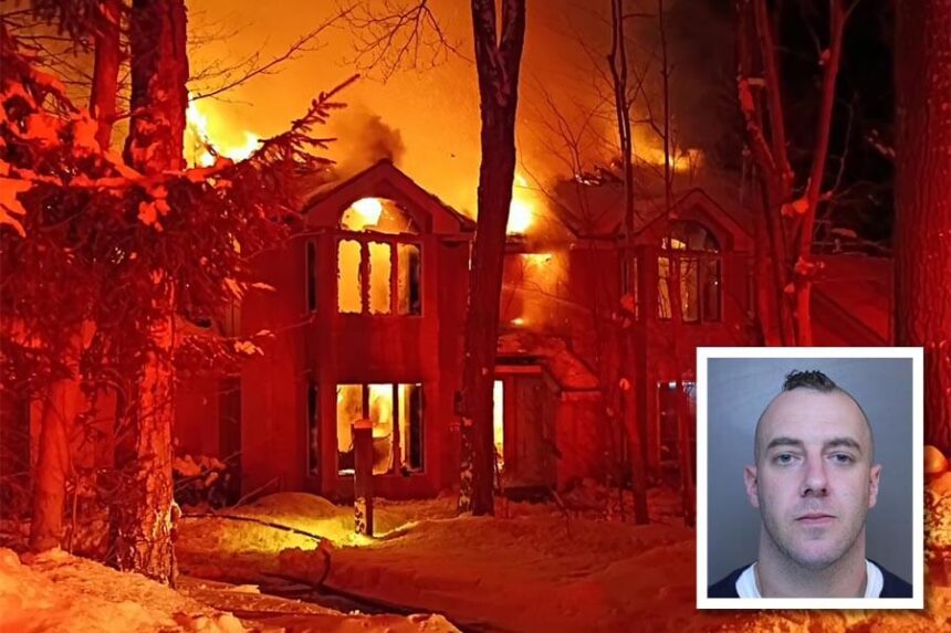 House burns with mugshot of Sean McDermott