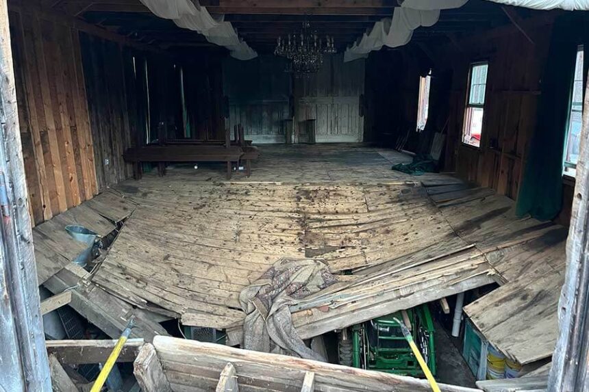 collapsed floor in wedding venue