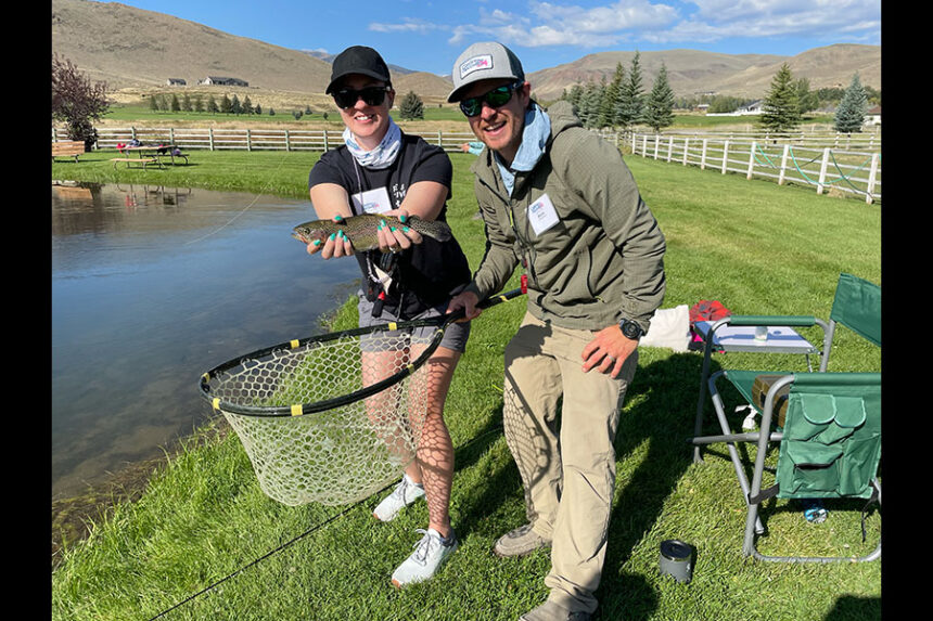 A participant and her guide during the 2023 retreat at the Living Waters Ranch in Challis. | Courtesy Kathy Maiben