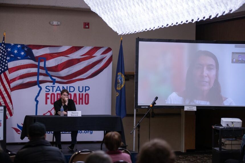 Two Democratic candidates for Idaho governor, Maxine Durand and Terri Pickens, speak at a Stand Up For Idaho forum in Idaho Falls on Wednesday. | Cody Roberts, EastIdahoNews.com