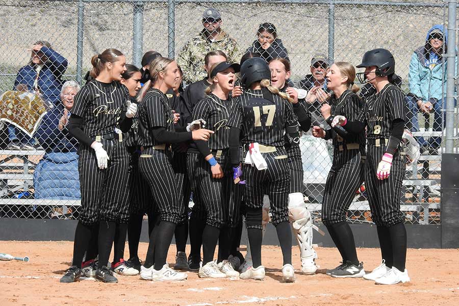 Preston Ellie Keller greeted at home after homering against Bear Lake