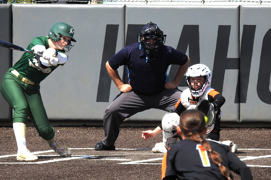 Idaho State Megan Meracle strikes out Sac State hitter