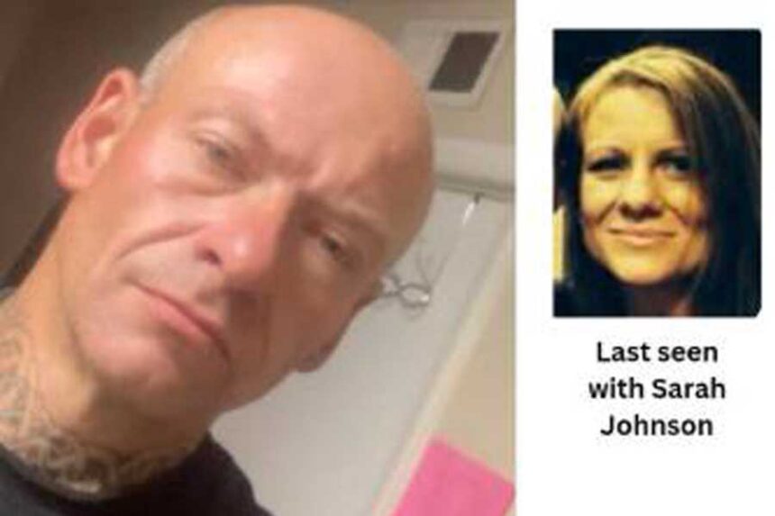 A missing person flyer depicts John Waldron Handricks and Sarah Johnson, who were last seen together on March 20. Police believe Johnson's son, Matthew Leonard, killed them, but no bodies have been found in the investigation.