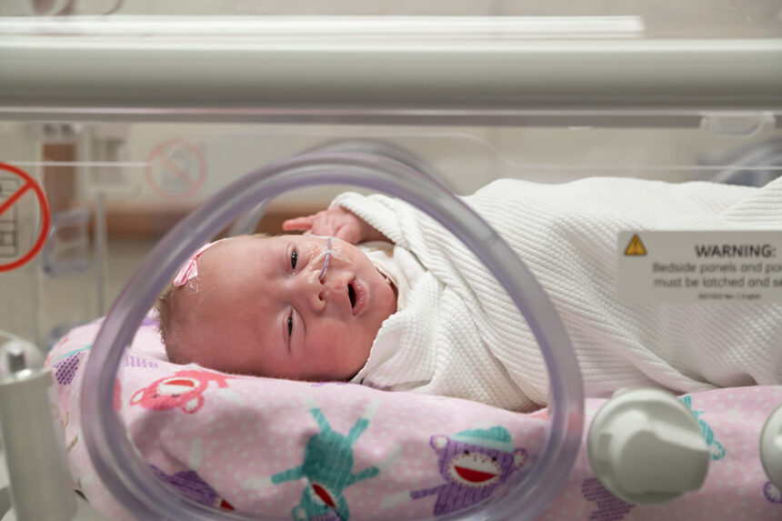 A baby born prematurely