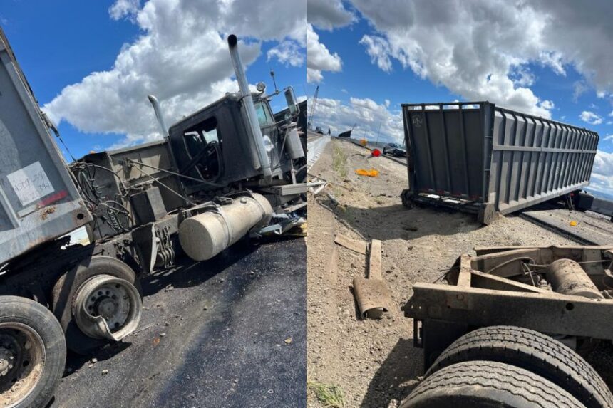 A semi-truck crash near Heyburn. | Idaho Transportation