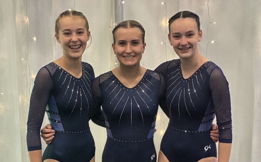 Avalanche gymnasts Chiara Turner, Caimbree Maughan, and Claire O’Neal took home a handful of individual awards and state championships in Pocatello over the weekend. | Courtesy photo.