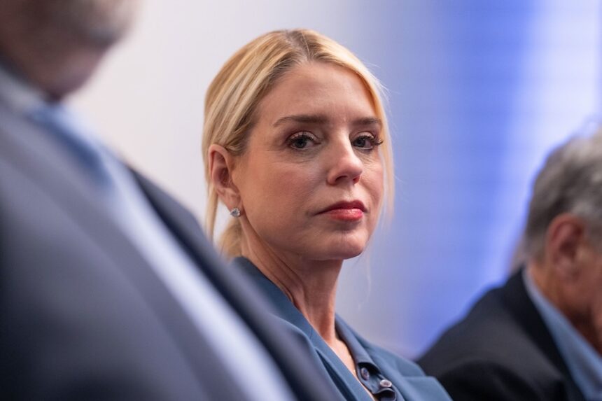 US Attorney General Pam Bondi attends a press briefing held at the White House on February 20. | Aaron Schwartz/Getty Images/File via CNN Newsource