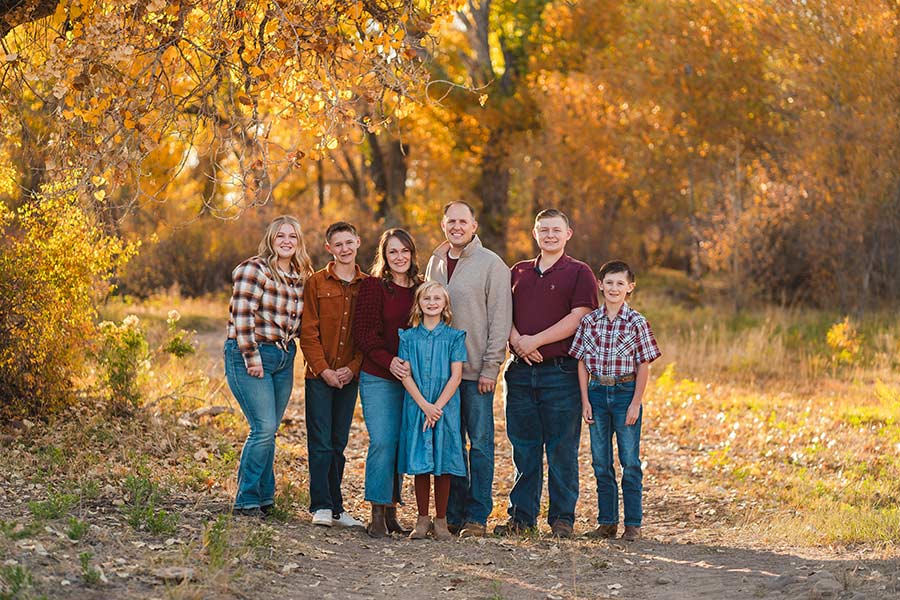 Jade Owens, center, with his wife, Claire, and five kids. | Courtesy Jade Owens