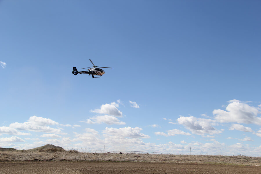 helicopter at shooting incident