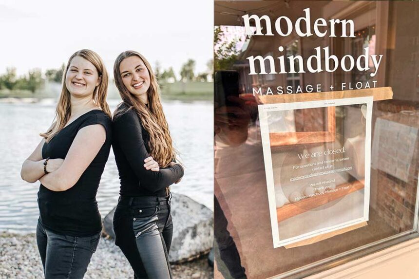 Sisters Brynn Parker, left, and Nicole Thompson, are the owners of Modern Mindbody Massage at 1480 Midway Avenue in Ammon. The business abruptly closed its doors earlier this month. | Photo on left taken from Facebook