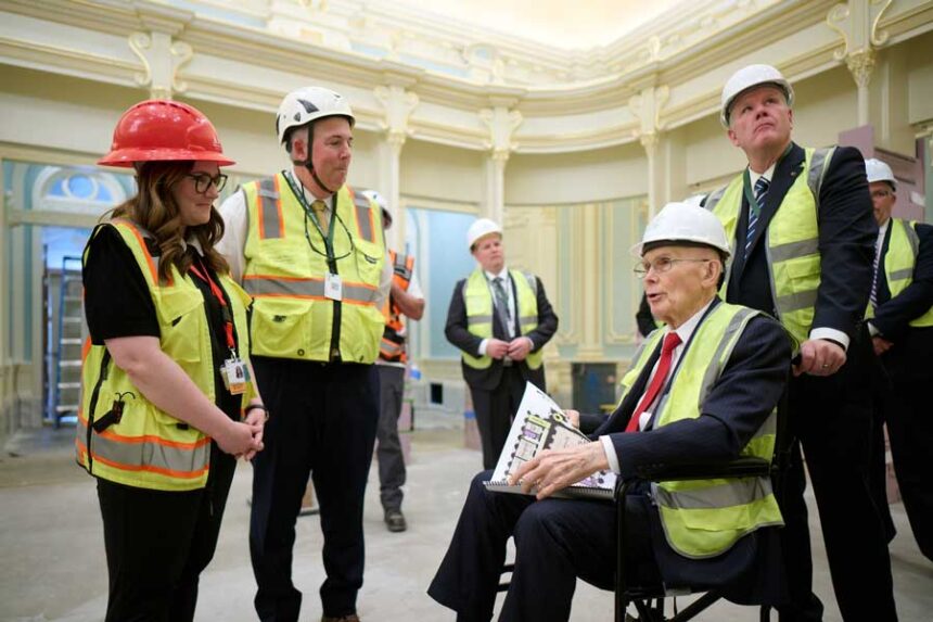 President Dallin H. Oaks of The Church of Jesus Christ of Latter-day Saints tours the celestial room of the Salt Lake Temple on Friday, May 8, 2026.