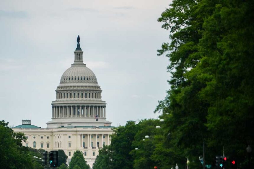 The U.S. Capitol is seen from Pennsylvania Avenue, Wednesday, May 13, 2026, in Washington.