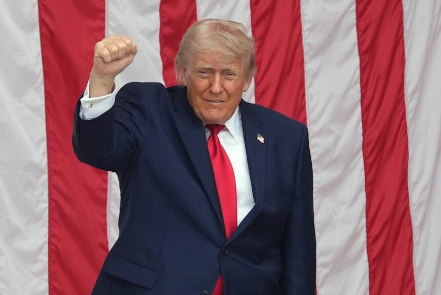 President Donald Trump speaks during the 158th National Memorial Day Observance coinciding with the nation's 250th anniversary, at the Memorial Amphitheater in Arlington National Cemetery, Monday, May 25, 2026, in Arlington, Va.