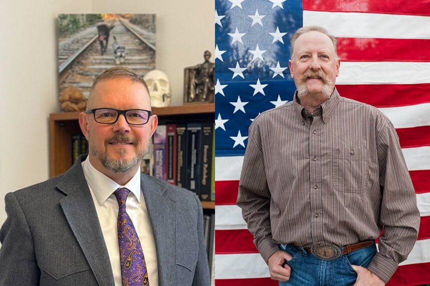 (left) Bingham County Coroner James "Jimmy" Roberts and (right) Scott O. Tweedy