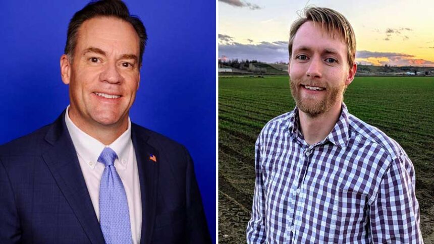 Russ Fulcher, left, and Andy Briner. Candidate Joseph Morrison did not respond to the Idaho Capital Sun’s candidate survey.