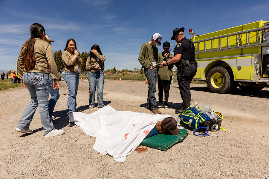 Rural students participate in realistic emergency response simulation