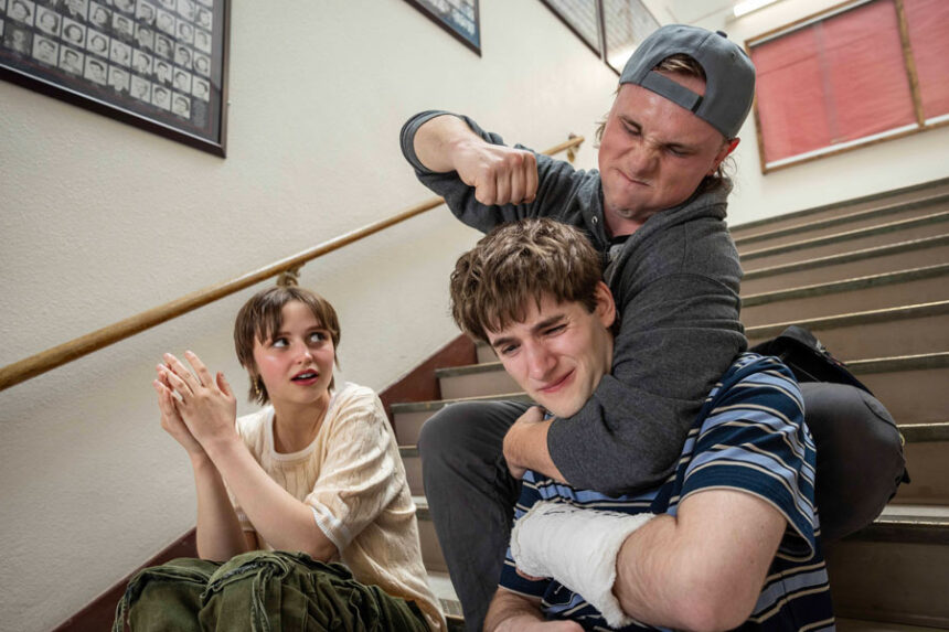 The three leading actors of "Cast H," with Aaron Judd as Evan Hansen, Emma Whaley Manska as Zoe Murphy and Andrew Pingry as Connor Murphy.