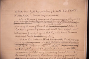 A facsimile of the rough draft of the Declaration of Independence is seen inside the Museum of Idaho. | Cody Roberts, EastIdahoNews.com