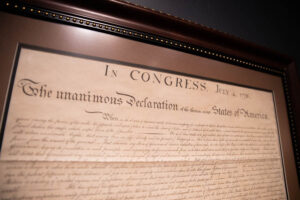 An engraved copy of the Declaration of Independence from 1833 is seen inside the Museum of Idaho. | Cody Roberts, EastIdahoNews.com