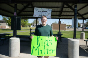 Chanler Hunter poses for a photo during an anti-bullying walk in the park on Saturday. | Cody Roberts, EastIdahoNews.com