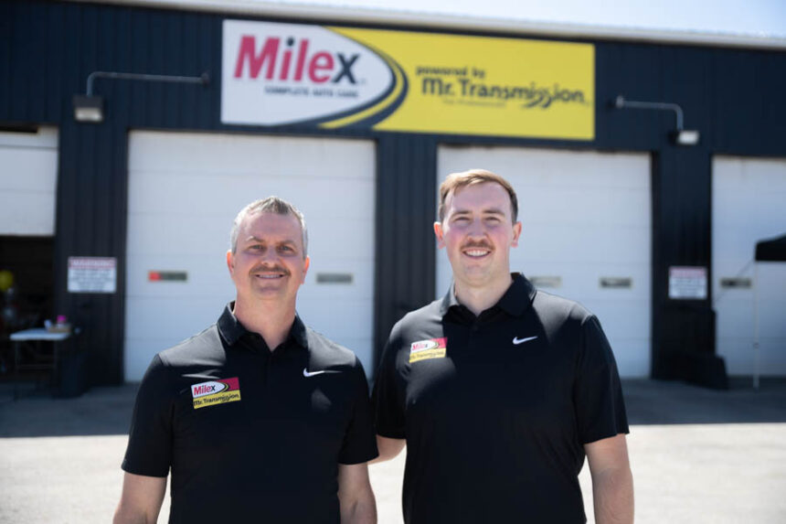 From left, Shane Ricks and Caleb Woolley pose for a photo outside their new auto repair shop in Idaho Falls. | Cody Roberts, EastIdahoNews.com